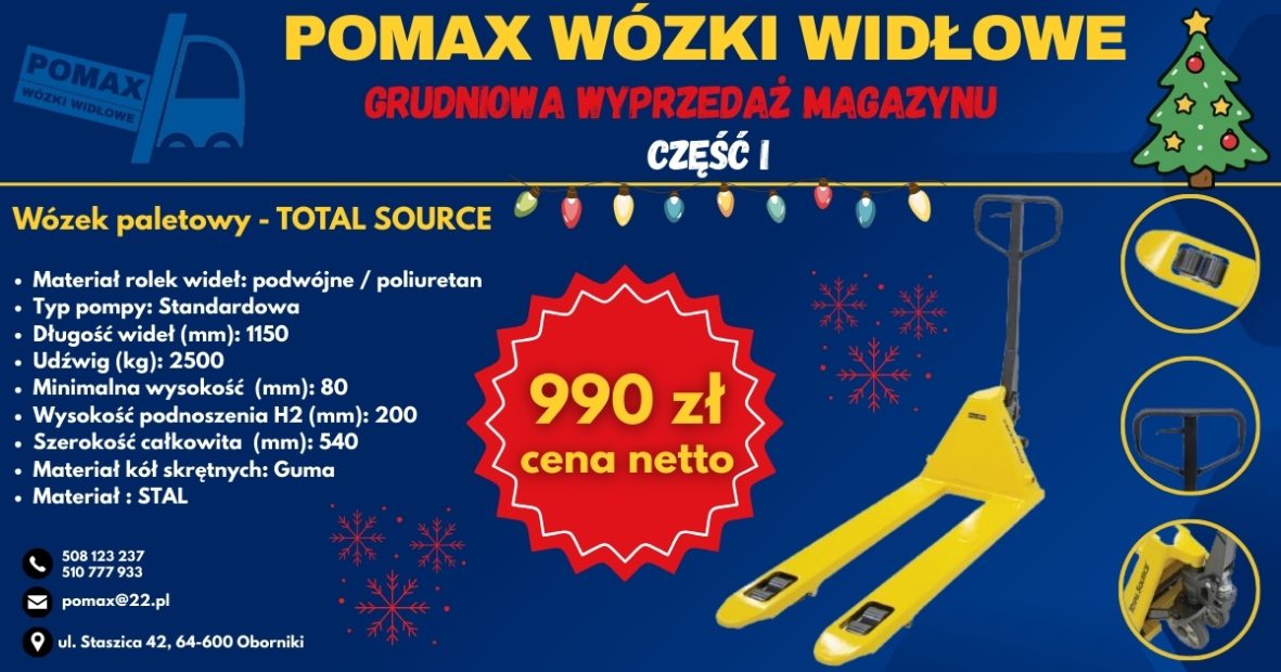 Wózek paletowy Total Source grudniowa wyprzedaż